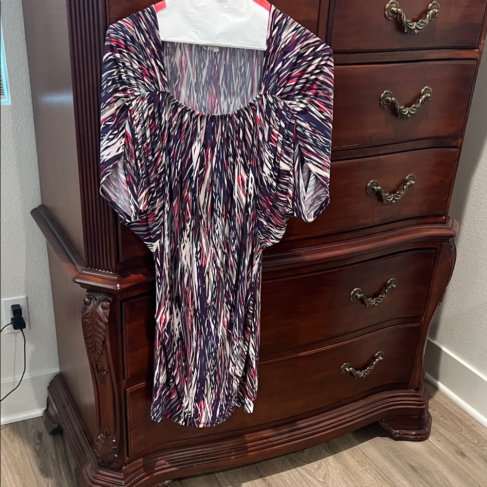 BCBGeneration Pink and Purple Patterned Dress
